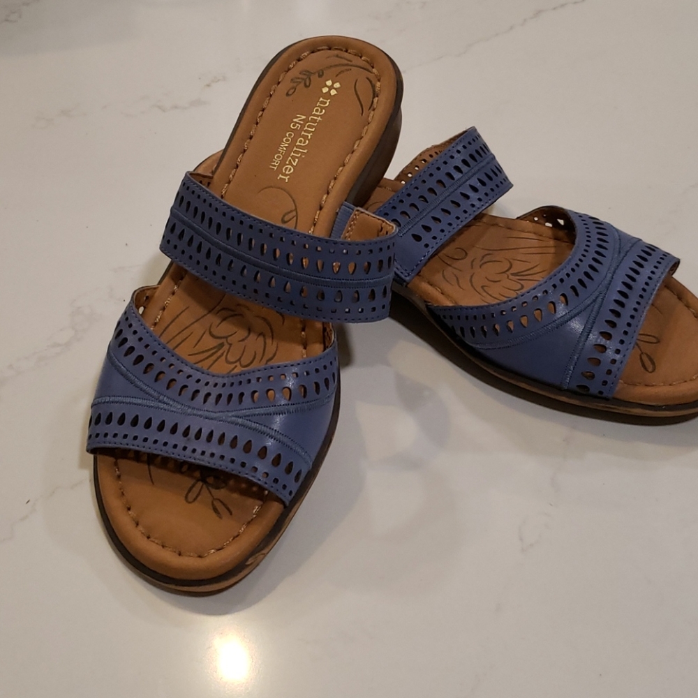 NATURALIZER 7.5 blue leather sandal - Picture 3 of 6